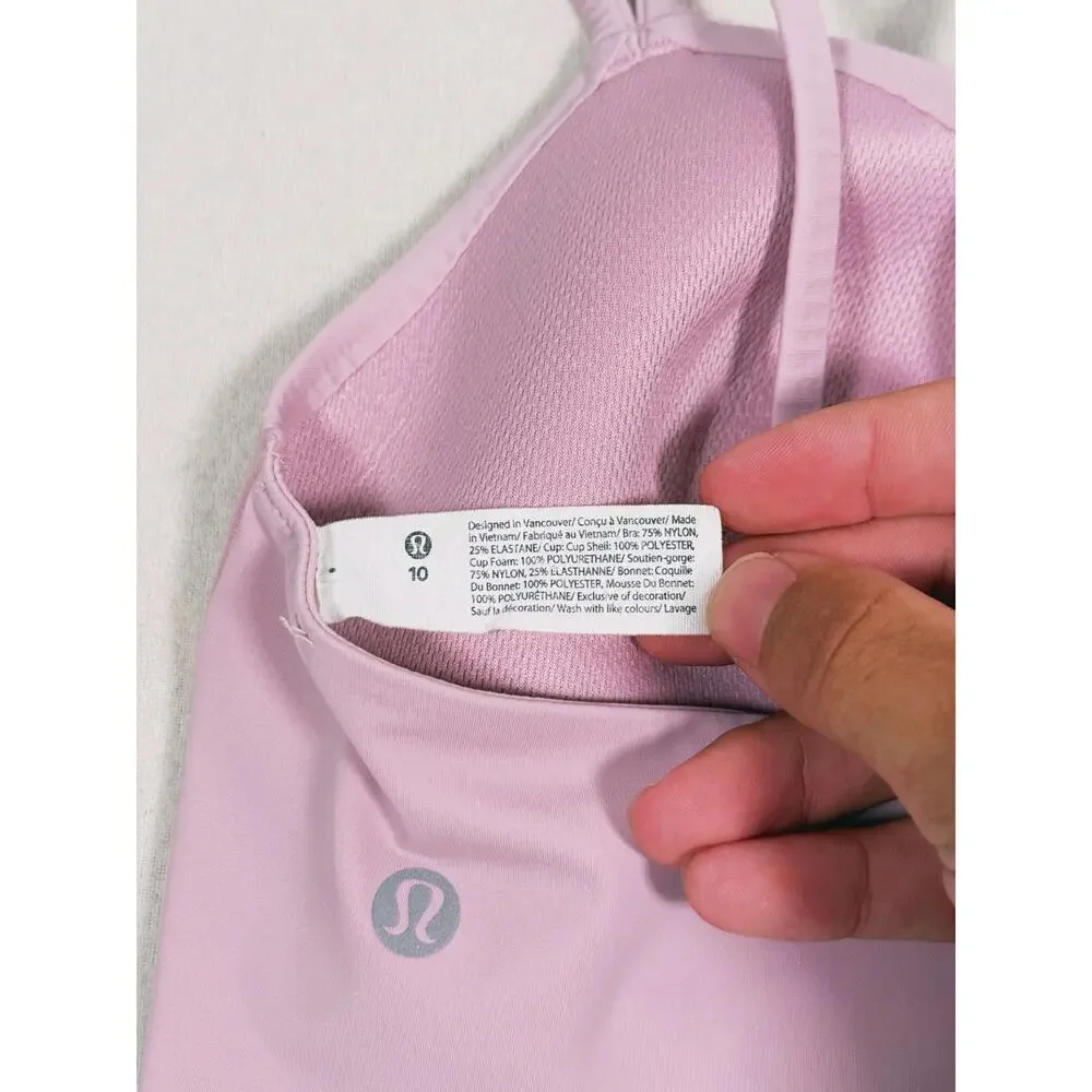 Lululemon Like a Cloud Light Support Bra B/C Cup Size 10 Rose Blush Yoga Pilates